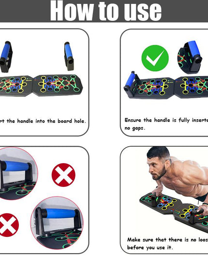 Multifunctional Foldable Push up Trainer Board - Enhance Chest Muscle Strength, Boost Home & Gym Workout Efficiency, Ergonomic Design for Comfortable Exercise, for Home and Gym Workouts