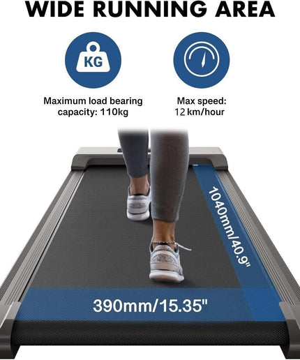 LED Foldable Treadmill Walking Running Machine Home Office under Desk W/ Remote