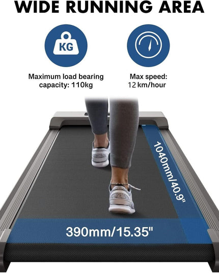 LED Foldable Treadmill Walking Running Machine Home Office under Desk W/ Remote