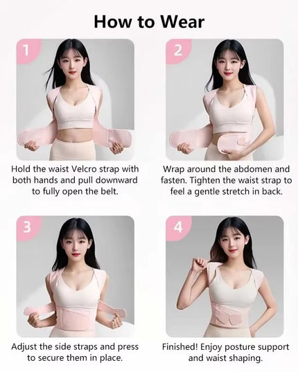 Posture Corrector | Adjustable Back Support Belt for Abdominal Waist Correction, Spine Alignment Waist Trainer Unisex