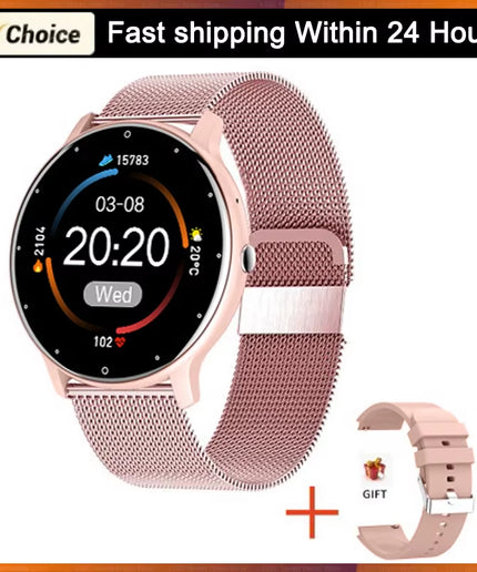 LIGE Waterproof Smart Band Watch for Women with Real-Time Weather Forecast and Sports Features, Compatible with Android and iOS