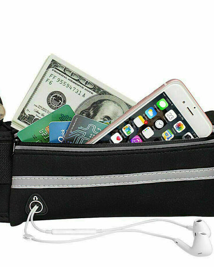 Zipped Sports Running Jogging Waist Travel Bum Bag Phone Keys Mobile Money Belt
