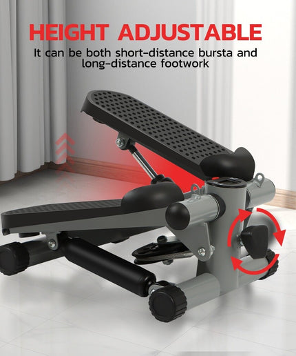 Mini Step Stepper Stair Exerciser Machine W/ Resistance Band LCD Display Fitness