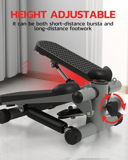 Mini Step Stepper Stair Exerciser Machine W/ Resistance Band LCD Display Fitness