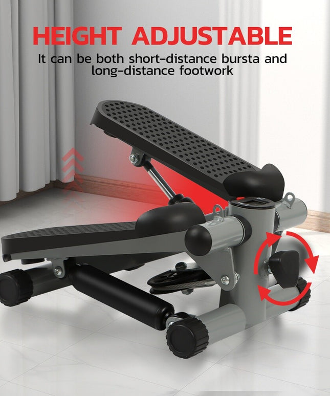 Mini Step Stepper Stair Exerciser Machine W/ Resistance Band LCD Display Fitness