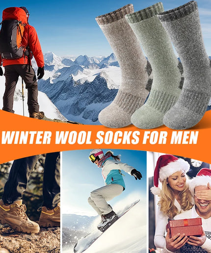 3 Pairs Men’s Thick Thermal Mid-Calf Winter Socks