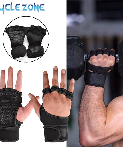 Weightlifting Training Gloves Fitness Sports Body Building Gym Hand Wrist Palm Protector Gloves MTB Cycling Gloves for Men Women