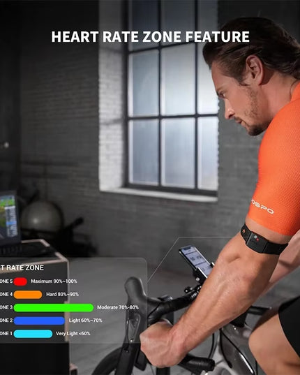 COOSPO HW9 Armband Heart Rate Monitor with HR Zones/Calories HRM Sensor for Fitness Cycling BLE5.0 ANT+ for Peloton,Zwift,Wahoo
