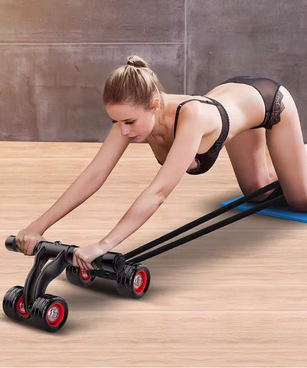 4-Wheel Abdominal Roller Muscle Trainer Home Fitness Ab Rollers Workout