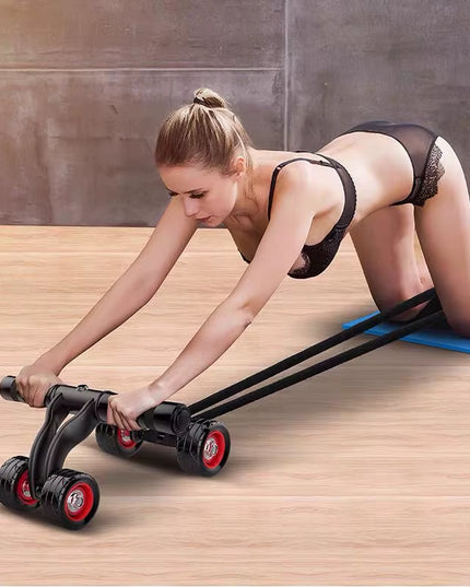 4-Wheel Abdominal Roller Muscle Trainer Home Fitness Ab Rollers Workout