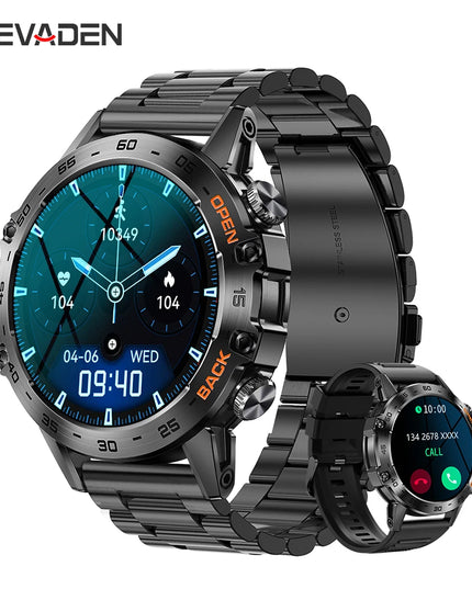 MEVADEN Steel 1.39 Inch Men Luxury Smart Watch Bluetooth Call Sport Fitness Tracker Health Monitor Smartwatch for Male MD52