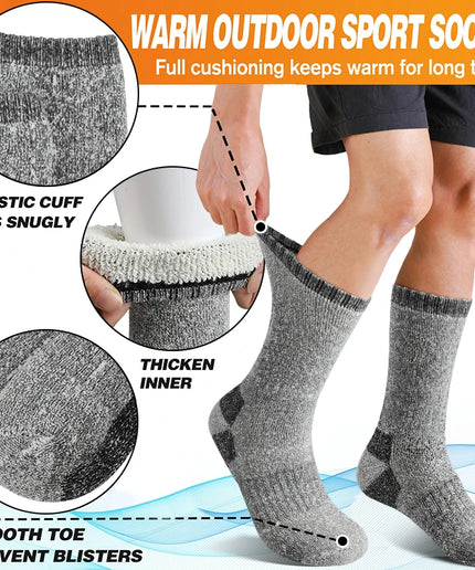 3 Pairs Men’s Thick Thermal Mid-Calf Winter Socks