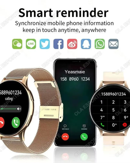 1.32" Smartwatch with Bluetooth Calling, Full Touch Screen, Fitness and Sleep Tracking, Android/iOS, Bluetooth 5.0