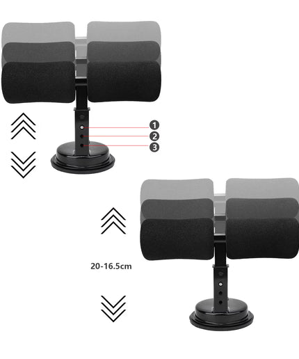 Suction Cup Sit-Up Assist Device, Abdominal Workout Trainer for Home Gym, Portable Abs Exercise Equipment with Non-Slip Base, Pe