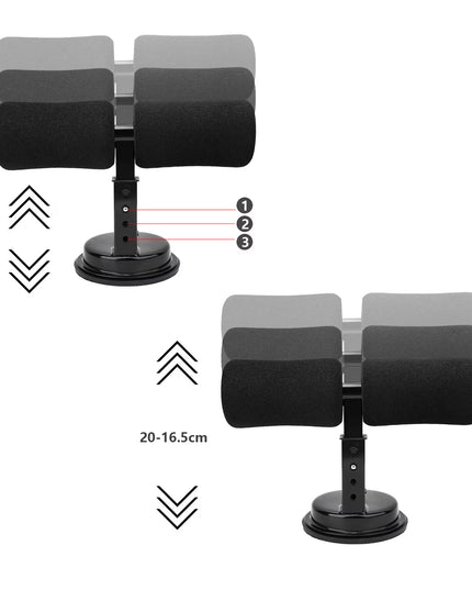 Suction Cup Sit-Up Assist Device, Abdominal Workout Trainer for Home Gym, Portable Abs Exercise Equipment with Non-Slip Base, Pe
