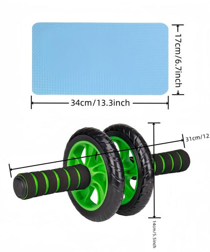 Silent Ab Roller Wheel with Mat – Non-Slip Core Trainer for Abdominal & Full-Body Strength | Wear-Resistant, Stable Home Workout Equipment (USA Shipping Only)