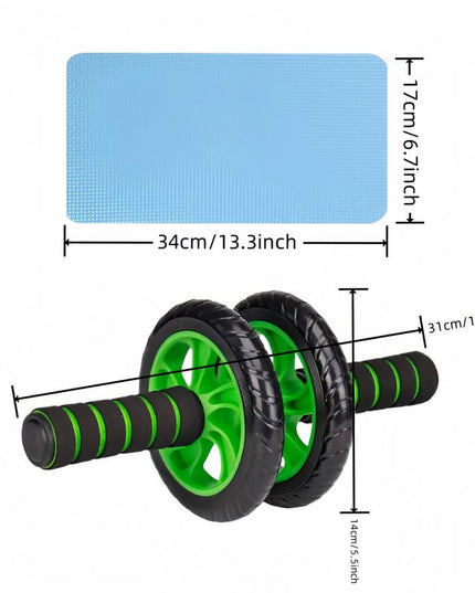 Silent Ab Roller Wheel with Mat – Non-Slip Core Trainer for Abdominal & Full-Body Strength | Wear-Resistant, Stable Home Workout Equipment (USA Shipping Only)