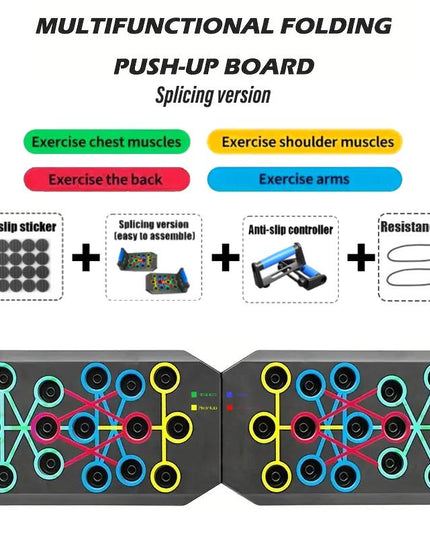 Multifunctional Foldable Push up Trainer Board - Enhance Chest Muscle Strength, Boost Home & Gym Workout Efficiency, Ergonomic Design for Comfortable Exercise, for Home and Gym Workouts