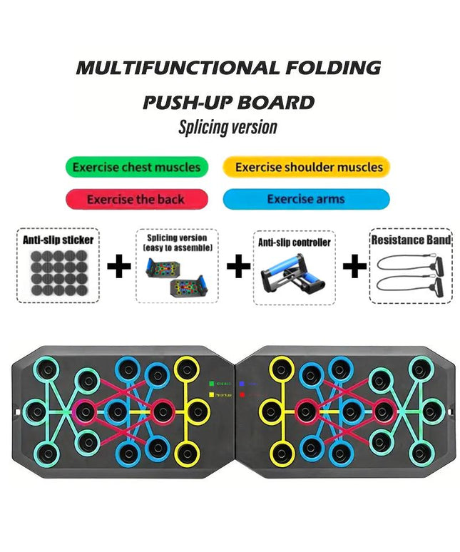 Multifunctional Foldable Push up Trainer Board - Enhance Chest Muscle Strength, Boost Home & Gym Workout Efficiency, Ergonomic Design for Comfortable Exercise, for Home and Gym Workouts