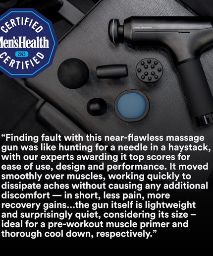 Homedics Pro Power Physiotherapy Massage Gun – Deep Tissue Percussion Massager with Heated Head, 6 Attachments, Cordless & Rechargeable
