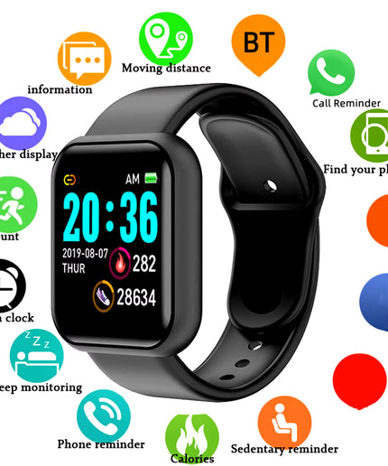 Smartwatch Men Women Wristwatches Smart Watch Message Fitness Monitor Bracelet Birthday Gift Electronic Clock for Android IOS