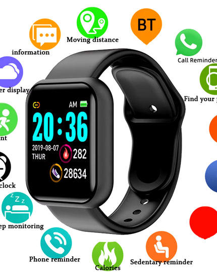 Smartwatch Men Women Wristwatches Smart Watch Message Fitness Monitor Bracelet Birthday Gift Electronic Clock for Android IOS