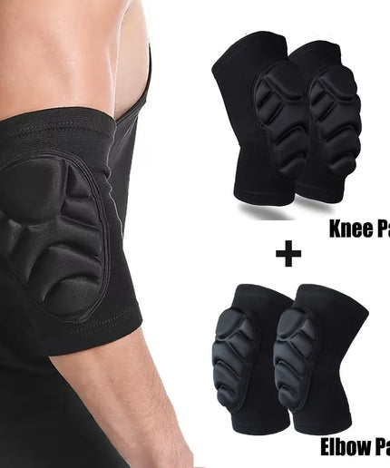 2Pc Professional Knee Elbow Pads for Men&Women,Knee Elbow Brace with Thick Shock-Absorbing Sponge,Knee Support & Elbow Support