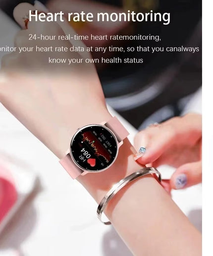 LIGE Waterproof Smart Band Watch for Women with Real-Time Weather Forecast and Sports Features, Compatible with Android and iOS