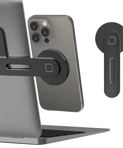 Slim Magnetic Laptop & Monitor Phone Holder – Foldable Side Mount