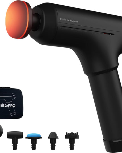 Homedics Pro Power Physiotherapy Massage Gun – Deep Tissue Percussion Massager with Heated Head, 6 Attachments, Cordless & Rechargeable