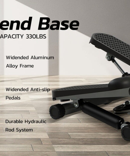 Mini Step Stepper Stair Exerciser Machine W/ Resistance Band LCD Display Fitness
