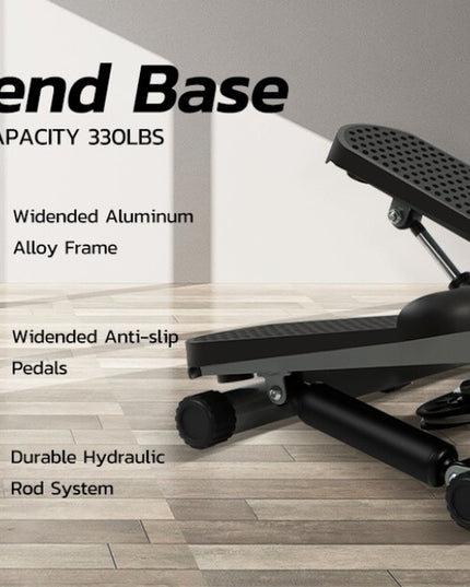 Mini Step Stepper Stair Exerciser Machine W/ Resistance Band LCD Display Fitness