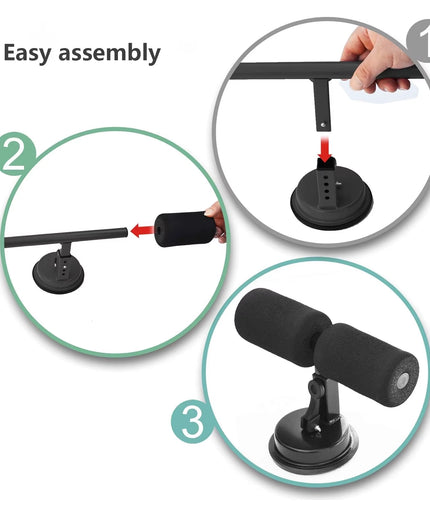 Suction Cup Sit-Up Assist Device, Abdominal Workout Trainer for Home Gym, Portable Abs Exercise Equipment with Non-Slip Base, Pe