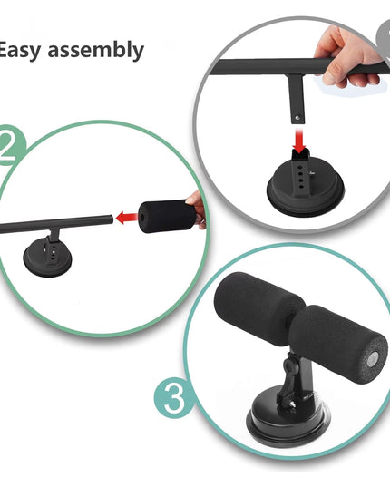 Suction Cup Sit-Up Assist Device, Abdominal Workout Trainer for Home Gym, Portable Abs Exercise Equipment with Non-Slip Base, Pe
