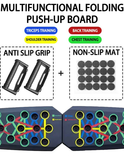 Push-Up Board Set Portable Multifunctional Push-Up Bar Foldable Fitness Equipment for Chest Abdomen Arms/Back Training