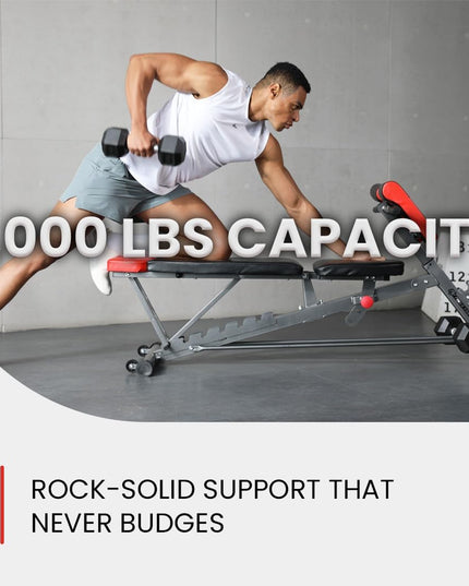 Finer Form Multi-Functional FID Weight Bench for Full All-In-One Body Workout – Hyper Back Extension, Roman Chair, Adjustable Ab Sit up Bench, Incline Decline Bench, Flat Bench
