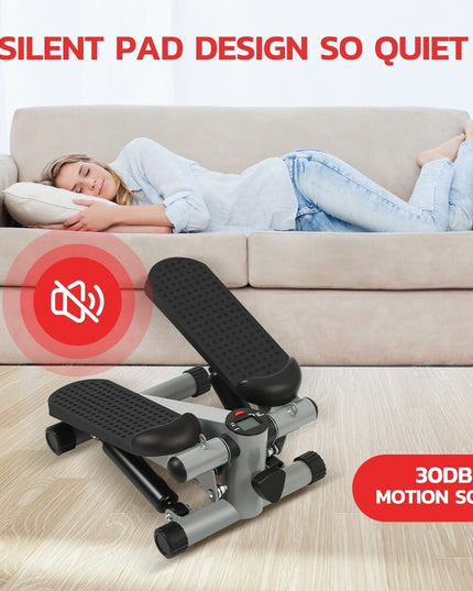 Mini Step Stepper Stair Exerciser Machine W/ Resistance Band LCD Display Fitness
