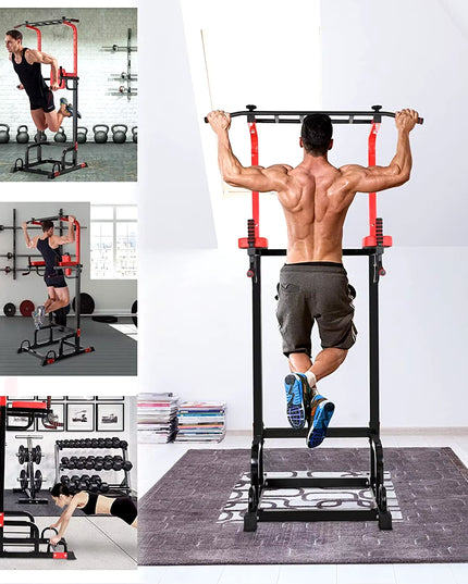 Adjustable Power Tower Pull Up Station with Dip Bars, 200kg Capacity, Home Gym