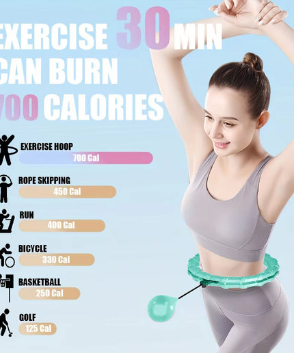 21/24/27/30 Knots Weighted Hula Circle – Adjustable Smart Fitness Hoop