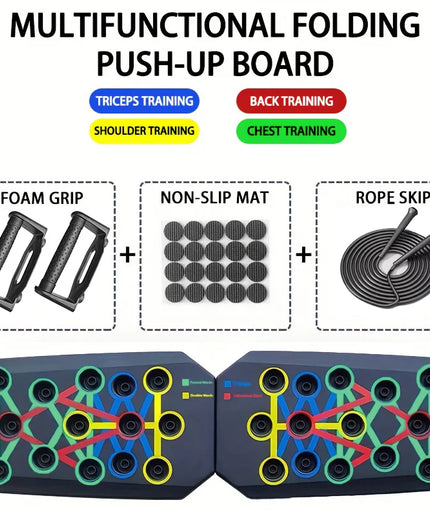 Push-Up Board Set Portable Multifunctional Push-Up Bar Foldable Fitness Equipment for Chest Abdomen Arms/Back Training