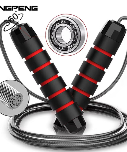 Adjustable Speed Jump Rope with Ball Bearings, PVC-Coated Steel Cable and Foam Handles