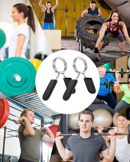 2PCS 25Mm Barbell Bar Clamp Spring Collar Clips Gym Weight Dumbbell Lock Lift