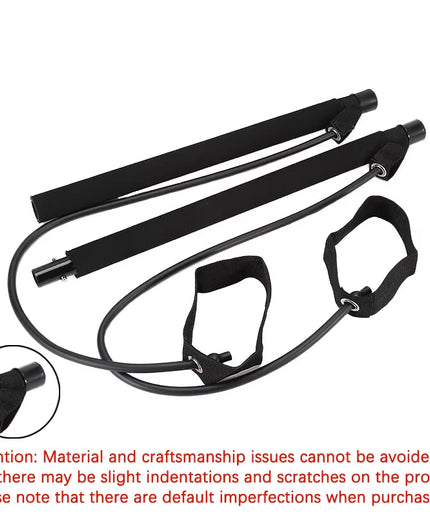 Multifunctional Pilates Bar Combination Fitness Bar Yoga Chest Expansion Tension Rope Back Trainer Elastic Rope Stretching Belt