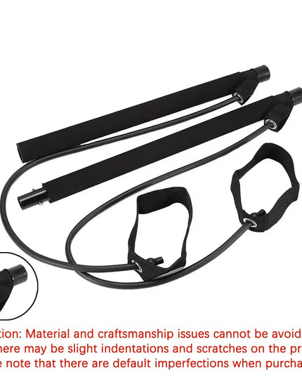 Multifunctional Pilates Bar Combination Fitness Bar Yoga Chest Expansion Tension Rope Back Trainer Elastic Rope Stretching Belt