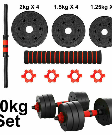 15/20/30/40 Kg Dumbbell Barbell Weight Set Pair Hand Weights Gym Fitness Workout