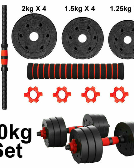 15/20/30/40 Kg Dumbbell Barbell Weight Set Pair Hand Weights Gym Fitness Workout