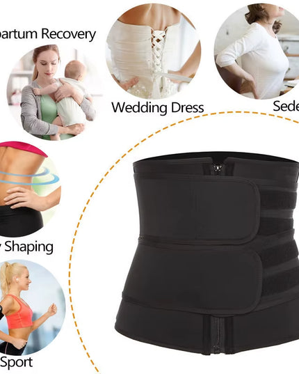 Waist Trainer Slimming Belt – Sweat Trimmer Fitness Body Shaper for Weight Loss, Fat Burning Workout Cincher Shapewear (1Pc)