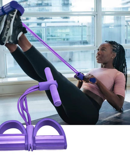 Tension Rope Sit-Up Pedal Puller – Elastic Fitness Resistance Band with Non-Slip Handles for Home Exercise