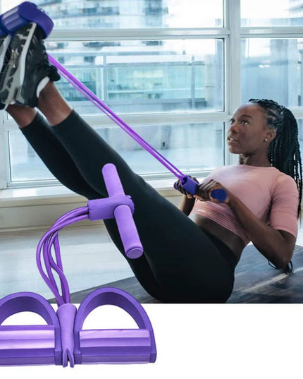 Tension Rope Sit-Up Pedal Puller – Elastic Fitness Resistance Band with Non-Slip Handles for Home Exercise