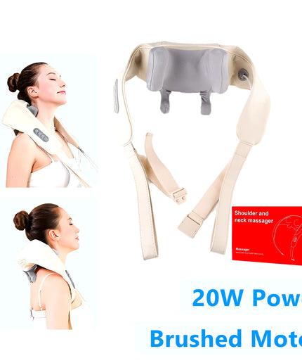 Foreverlily 26W Brushless Motor Neck and Shoulder Massager Wireless Shoulder and Back Kneading Massage Shawl Neck Masajeador